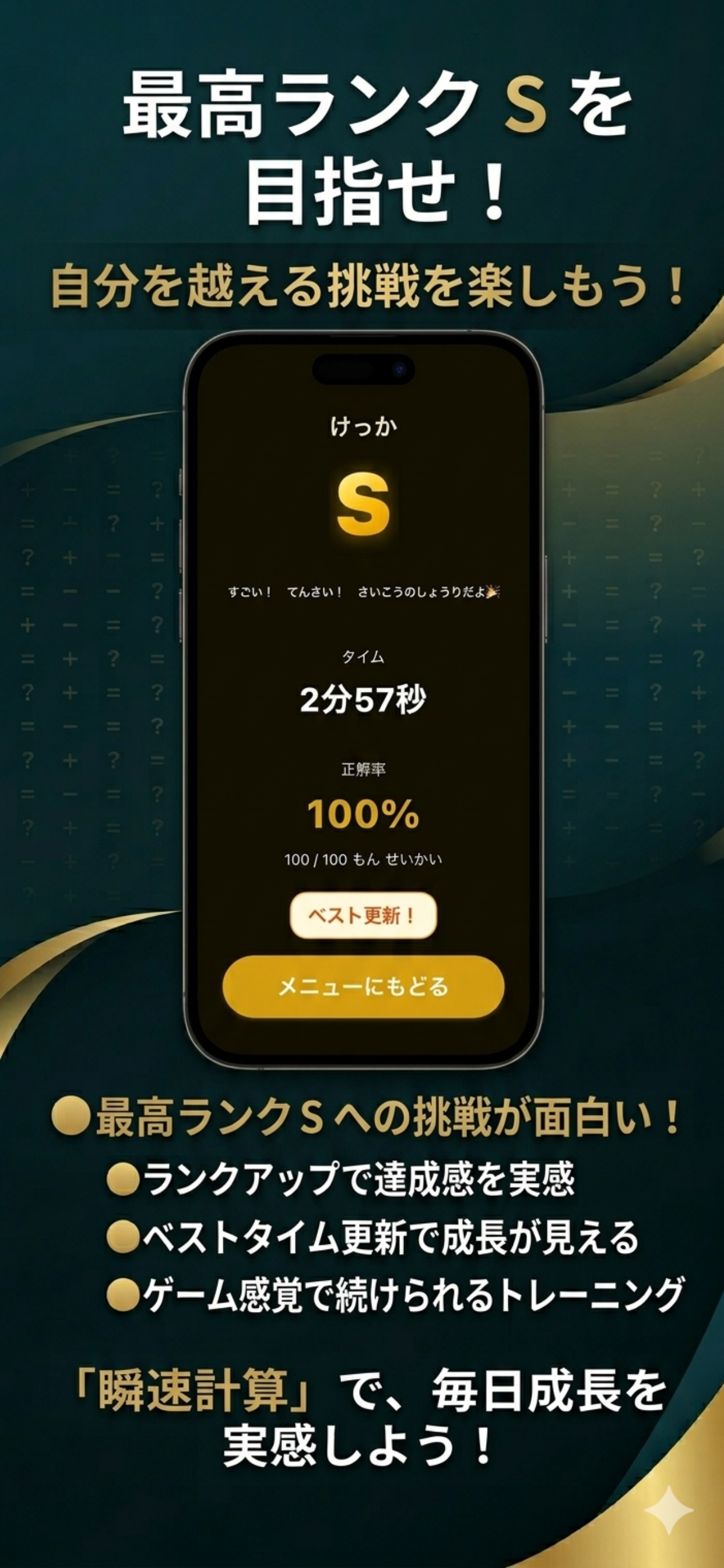 ランクS達成 結果画面